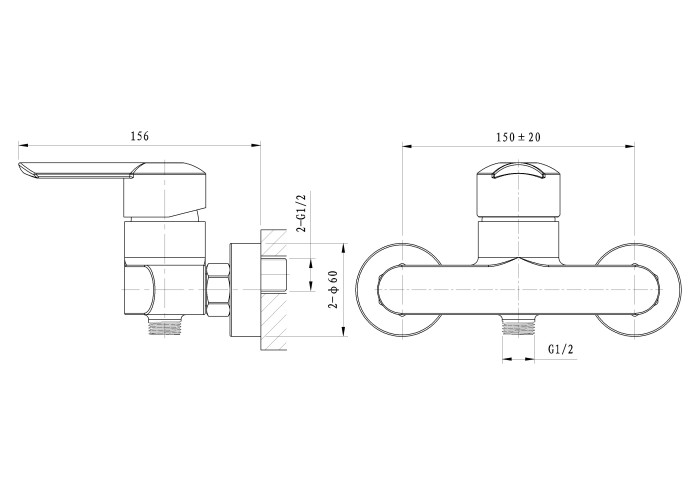 Смеситель для душа, Wonzon & Woghand Baroque, WW-194101-CR цвет: хром