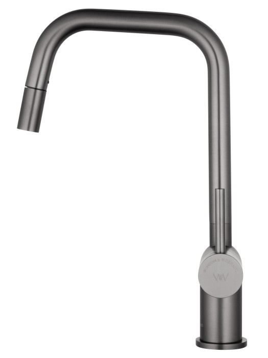 Смеситель для кухни с выдвижным изливом, Wonzon & Woghand, WW-6018-BGG цвет: графит