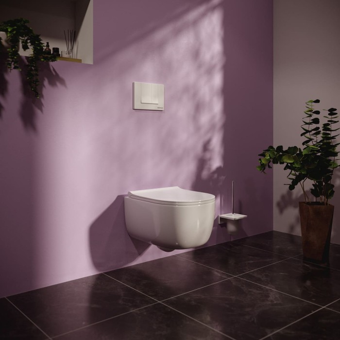 Инсталляция для скрытого монтажа унитаза, клавиша смыва S1 белая, BERGES Novum арт. 040241