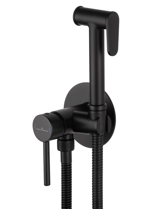 Смеситель с гигиеническим душем встраиваемый, Wonzon & Woghand Stick, WW-88829902-MB цвет: черный