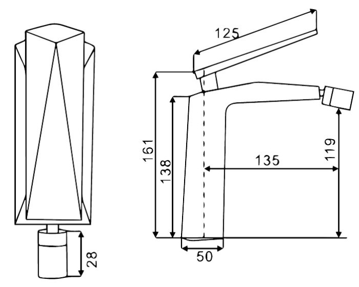 Смеситель для биде, белый, Venturo Boheme 376-W