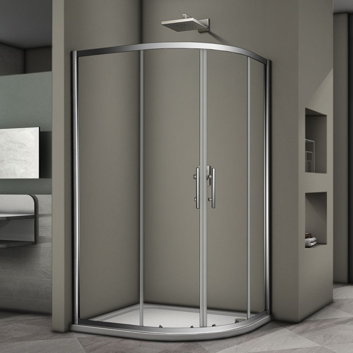 Душевой угол 1000x800x1900, Veconi Rovigo, хром, стекло прозрачное арт. RV08-10080A-01-19C3