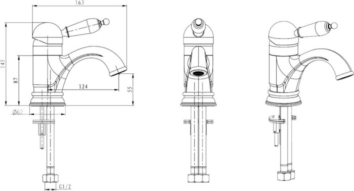 Смеситель для раковины, бронза, Provanse Boheme 361