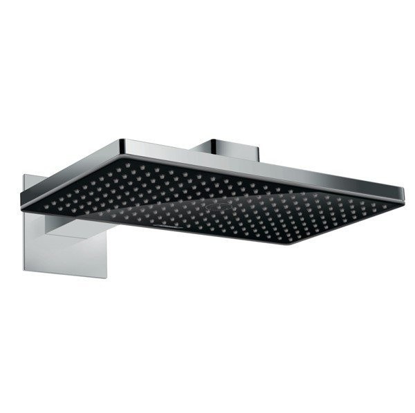 Верхний душ с настенным кронштейном Rainmaker Select Hansgrohe, черный, хром арт. 24003600