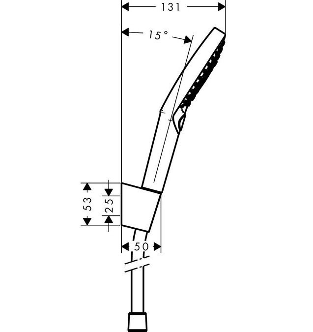 Душевой набор с держателем и шлангом 160см Raindance Select S Hansgrohe, белый, хром арт. 26721400