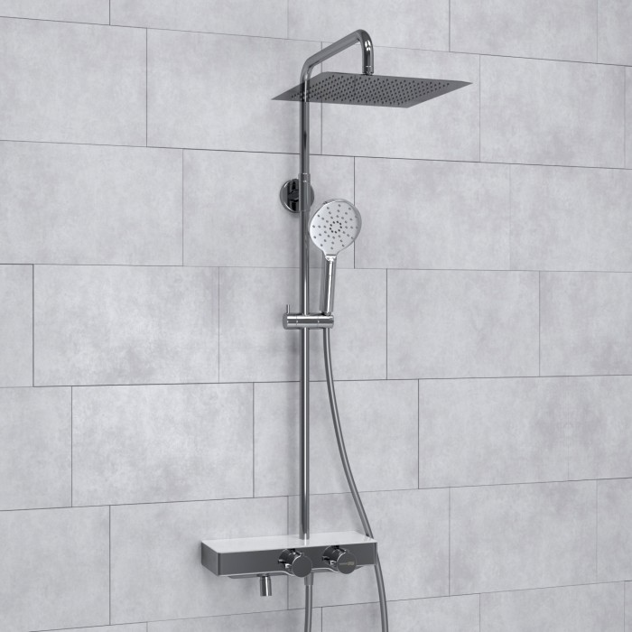 Душевая система с термостатическим смесителем WasserKRAFT арт. A113.118.127.CH Thermo