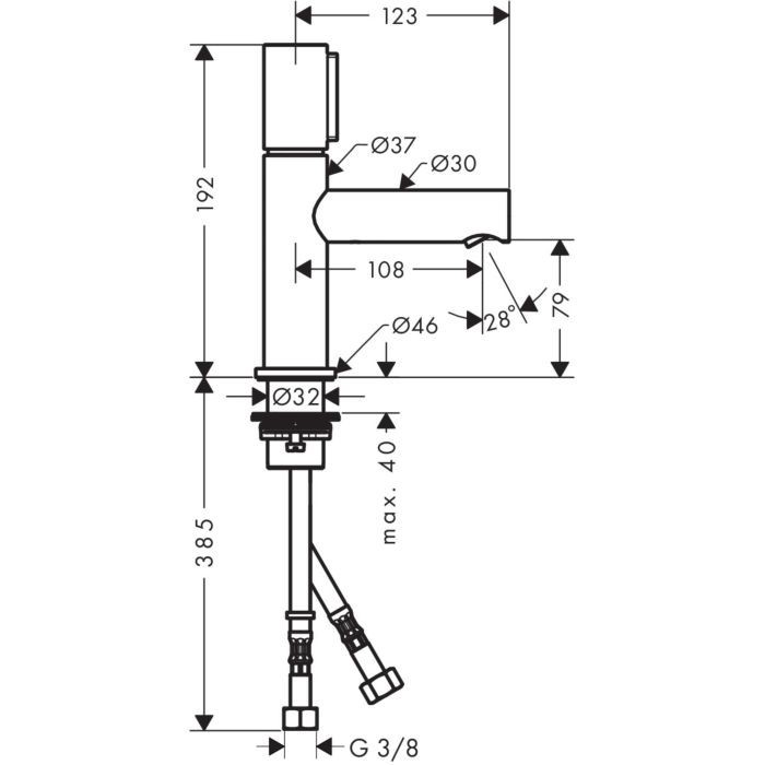 Смеситель для раковины Uno Axor, хром арт. 45015000