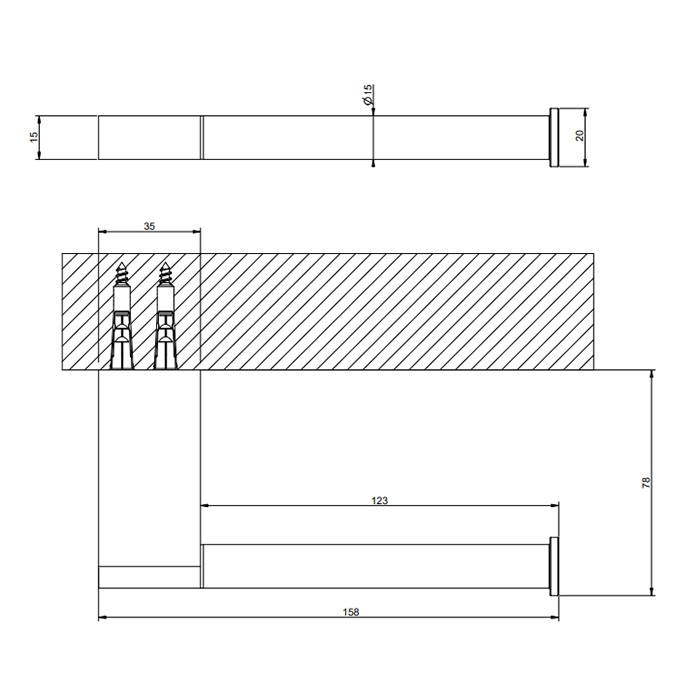 Держатель для т/б, подвесной, Gessi Inciso, black metal   brushed pvd арт. 66455#707