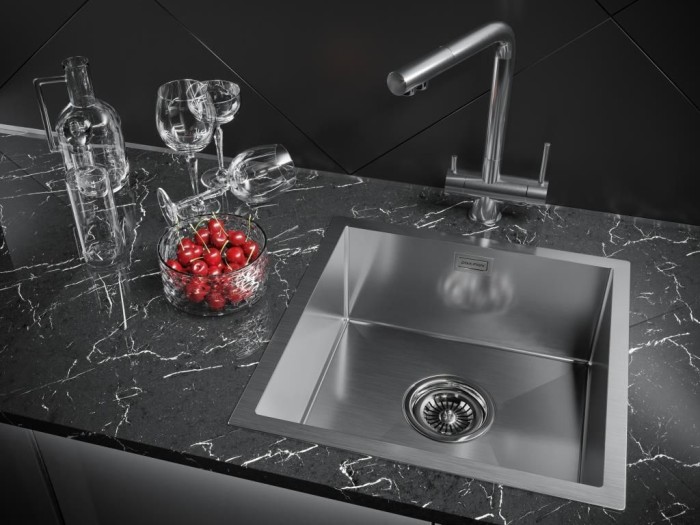 Мойка для кухни нержавеющая 440х440мм Paulmark ALLER, брашированная нерж.сталь - PM904444-BS