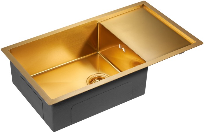 Мойка для кухни нержавеющая 780х440мм Paulmark WING, брашированное золото - PM217844-BG