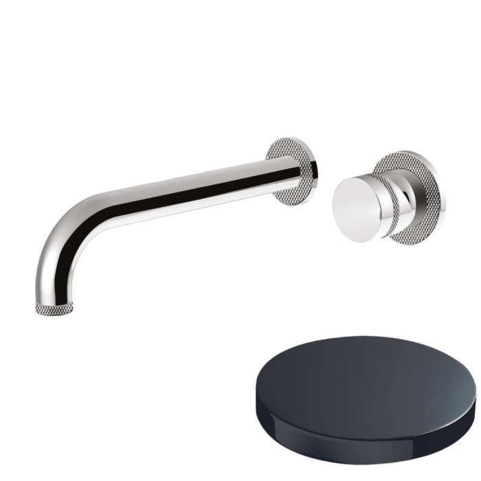 Смеситель встраиваемый для раковины, однорычажный, без донного клапана, Giulini My ring deluxe, хром черный глянц арт. MR0026DLEPCRN