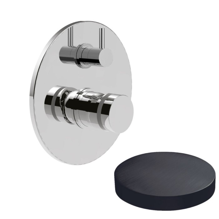 Встраиваемый смеситель для душа на 3 режима, поворотный переключатель, Giulini My ring, ганметал арт. MR0064-3CRNS