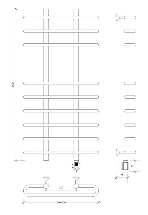 Полотенцесушитель электрический 100x20x50 Венеция 5 Secado арт. 4673739234273