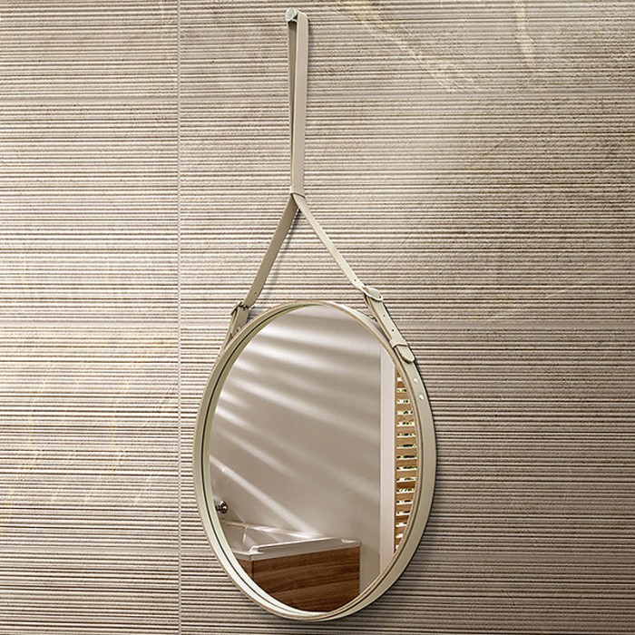 Зеркало D610 c подсветкой и диммером, бесконтактный сенсор, белая кожа, Azario Капитан - LED-00002475