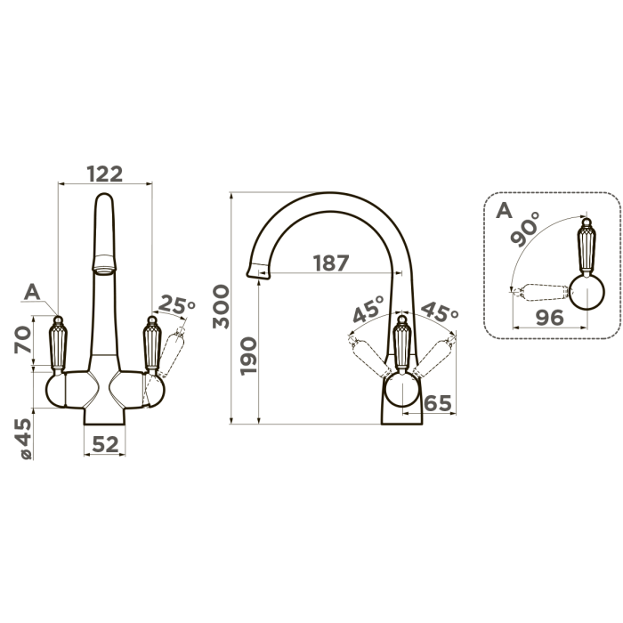 Смеситель для кухни Omoikiri Okinawa-G латунь, цвет золото арт. 4994016