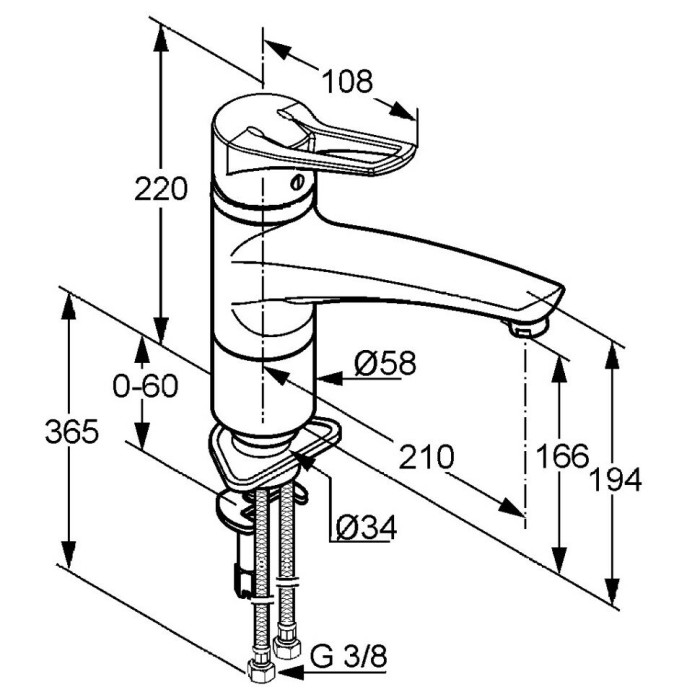 Однорычажный смеситель для кухни, mx Kludi, хром - 399040562