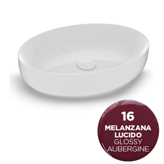 Накладная раковина, 55x42xh14 см, Olympia ceramica Metamorfosi, баклажан глянцевый арт. MET42O6016