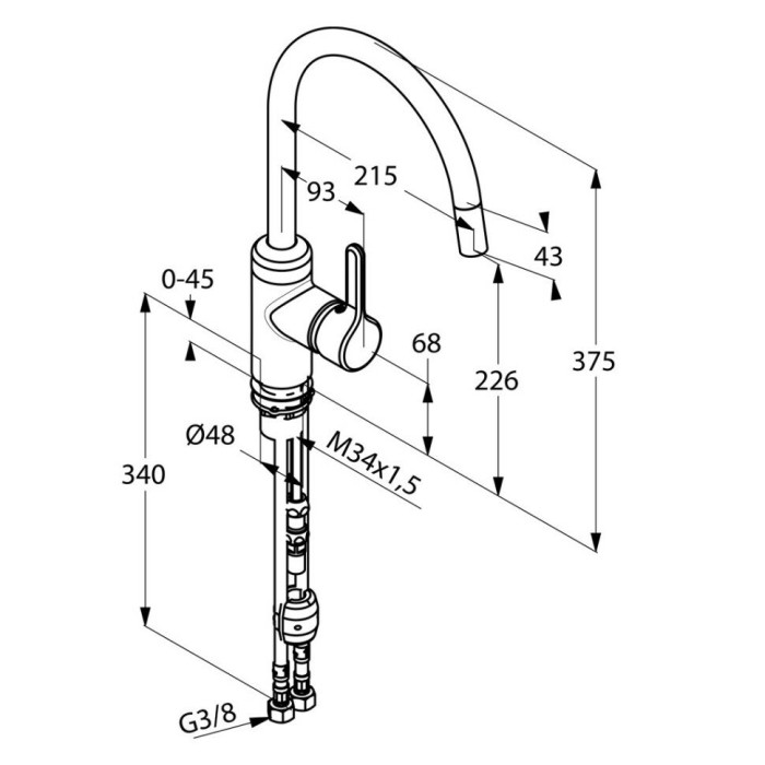 Однорычажный смеситель для кухни, матовый, bingo star Kludi, черный матовый - 428513978