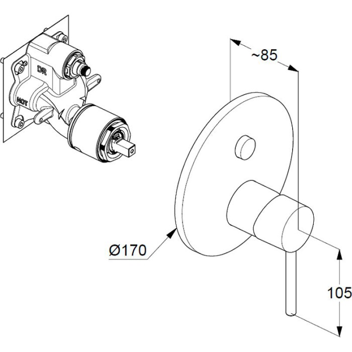 Душевой комплект со смесителем для душа, bozz Kludi, хром - 386710576