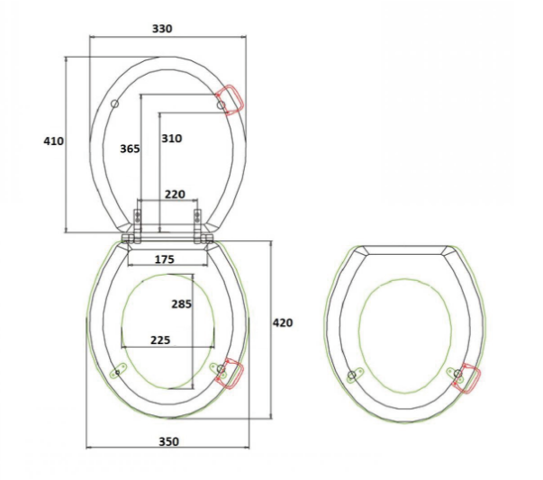 Крышка для напольного унитаза (массив) white bronze, Boheme Vogue - 906-W-BR