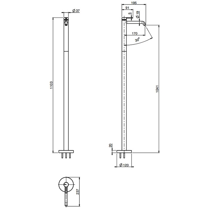Fima Carlo Frattini Смеситель для раковины, напольный, Snap, F3111/PNCR цвет: хром