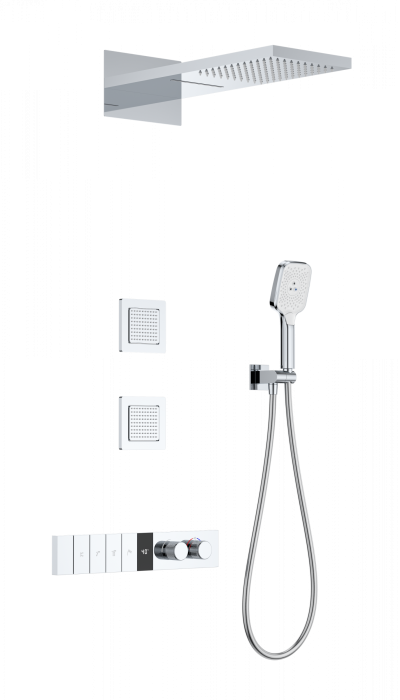 Душевая система с термостатом встраиваемая, Wonzon &amp; Woghand, WW-D4538-A-CR цвет: хром