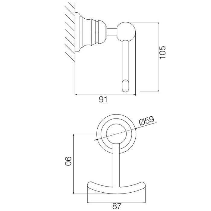 Fima Carlo Frattini Крючок двойной, подвесной, Victory, F6064/2CR цвет: хром