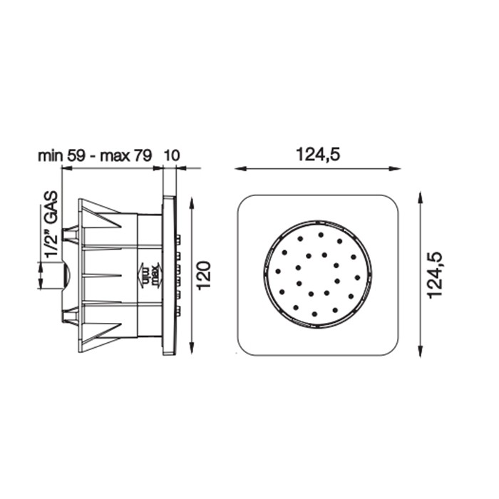 Fima Carlo Frattini Форсунка для душа, встраиваемая, поворотная, Wellness, F2416CR цвет: хром