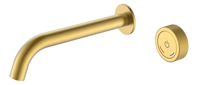 Смеситель автоматический для раковины из стены на 2 отв. Matt gold, Boheme Tech - 158/2-MG
