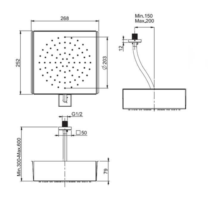 Fima Carlo Frattini Дополнительный модуль "дождь" для F2993, передвижной, Wellness, F2994CR цвет: хром