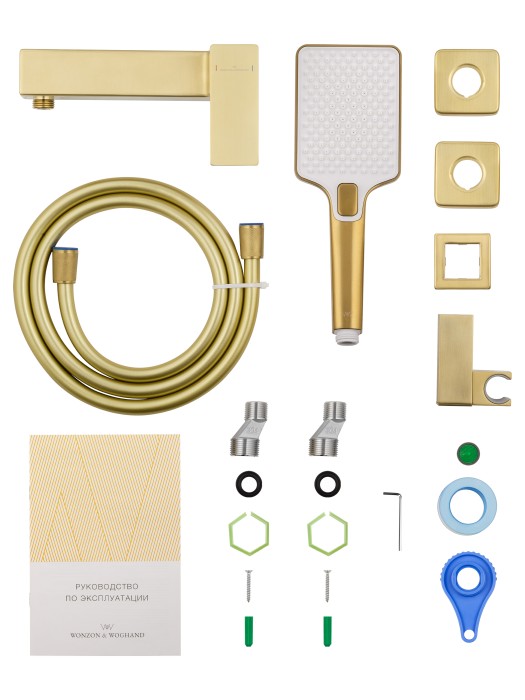 Смеситель для душа, Wonzon & Woghand Cube 2.0, WW-88048068-BG цвет: золото