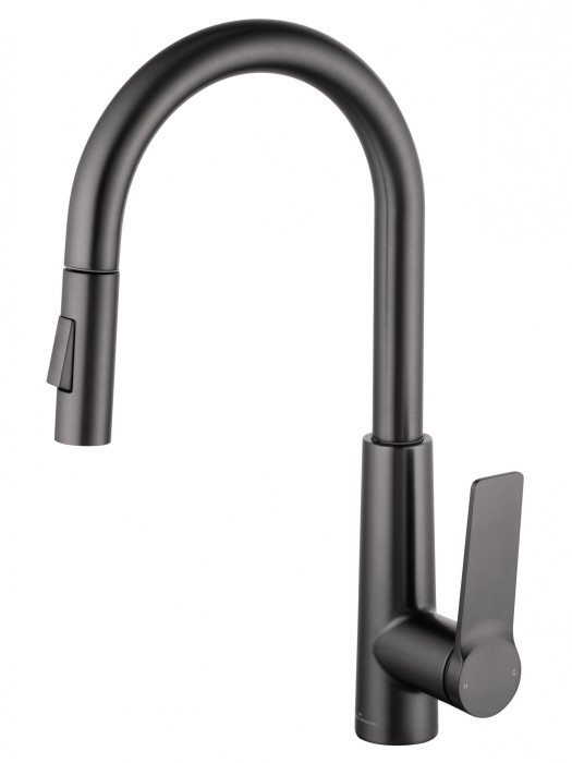 Смеситель для кухни с выдвижным изливом, Wonzon &amp; Woghand, WW-A20782-BGG цвет: графит