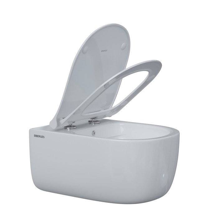 Унитаз BERGES EGO XL, сиденье дюропласт Okus Slim SO, арт. 082138
