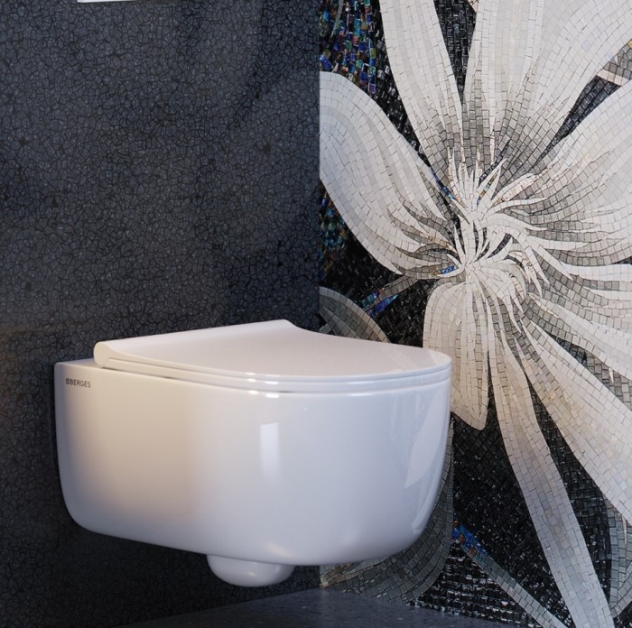 Унитаз BERGES EGO XL, сиденье дюропласт Okus Slim SO, арт. 082138