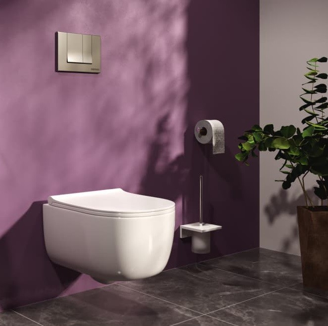 Инсталляция для скрытого монтажа унитаза, клавиша смыва S2 матовый хром, BERGES Novum арт. 040242