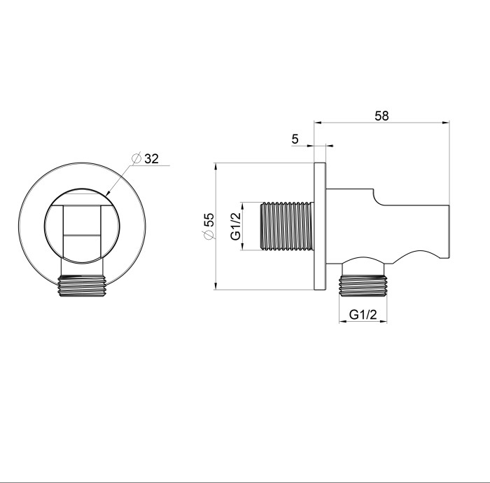 Шланговое подключение с держателем, Wonzon & Woghand, WW-HZ2319-MW цвет: белый