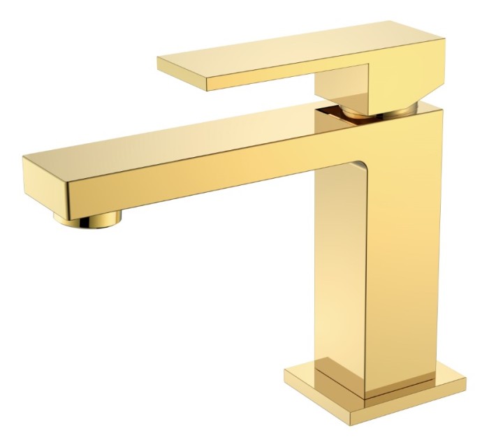 Смеситель для раковины, Shinny Gold, Qubic Boheme 471-G