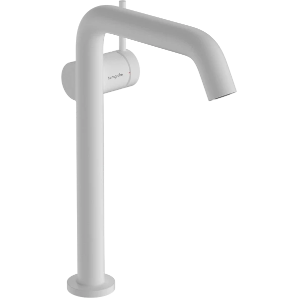 Смеситель для раковины Fine, CoolStart, EcoSmart+, cо сливным гарнитуром Push-Open, Hansgrohe Tecturis S, белый арт. 73370700