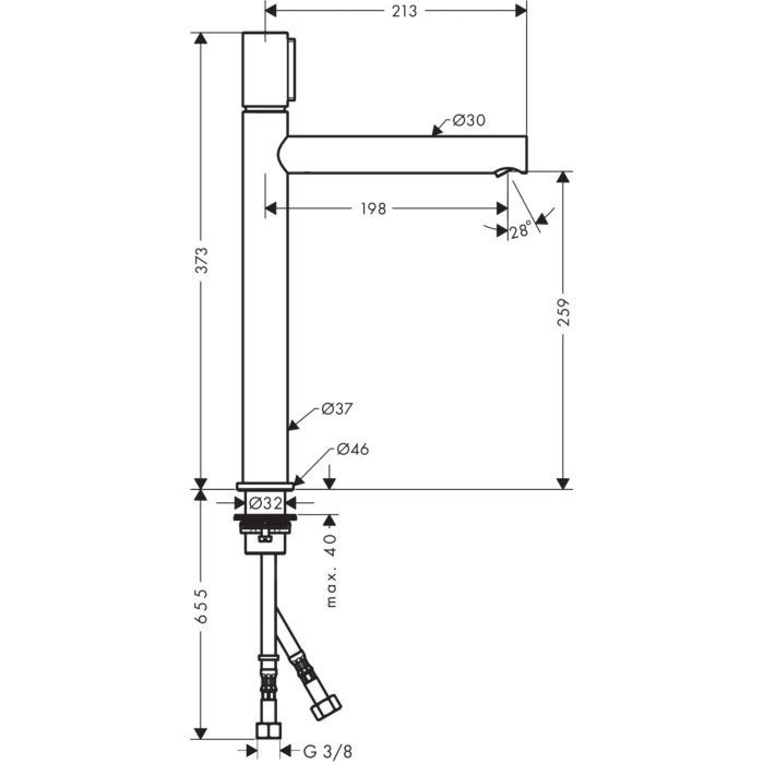 Смеситель для раковины Uno Axor, хром арт. 45014000