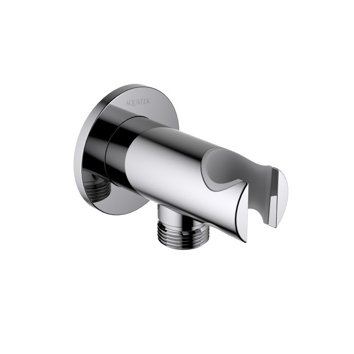 Шланговое подсоединение с держателем, Aquatek, хром арт. AQ2460CR