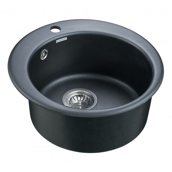 Мойка для кухни гранит D475 Paulmark GELEGEN 50, черный металлик - PM404800-BLM