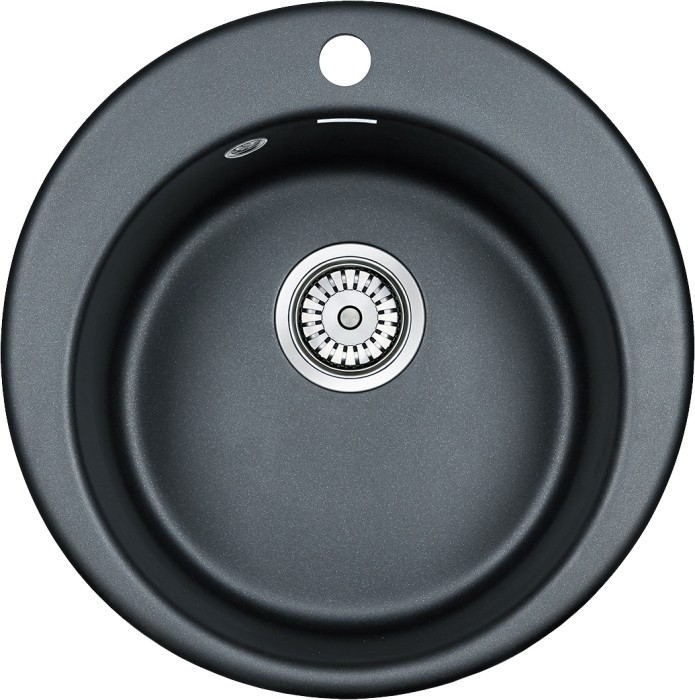 Мойка для кухни гранит D475 Paulmark GELEGEN 50, черный металлик - PM404800-BLM