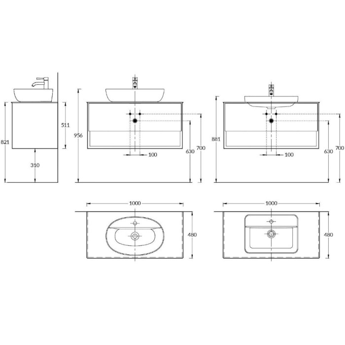 Тумба подвесная 100см, 1 ящик + полка, Plaza modern Kerama Marazzi, коричневый - PLB.M.100.1\OAK.O