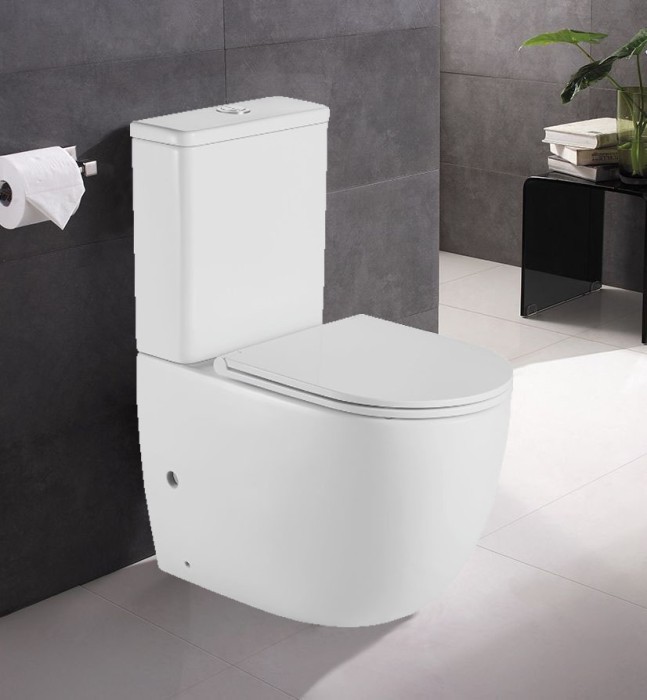 Унитаз-компакт 620х340х810 напольный, безободковый, в комплекте с сиденьем микролифт, Azario Mitta арт. AZ-2128