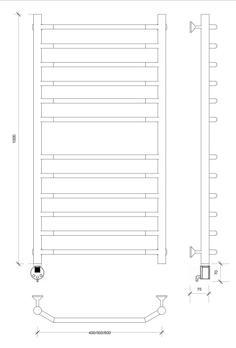 Полотенцесушитель электрический 100x40 Агата 4 Secado арт. 4673739232132