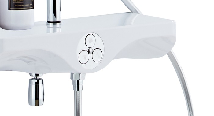 Душевая система с поворотным изливом, с термостатом, хром/белый, Azario NEVO арт. AZ-821