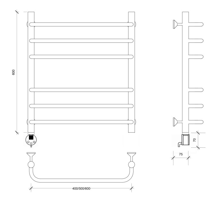 Полотенцесушитель электрический 60x50 Мерида 3 Secado арт. 4673739236482