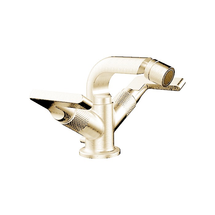 Смеситель для биде, на 1 отв., с донным клапаном, Gessi Inciso, золото арт. 58027#246