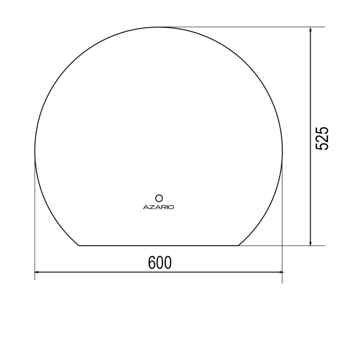 Зеркало 600х525 с подсветкой, сенсорный выключатель с функцией диммера, Azario Milan - AZ-Z-048CS