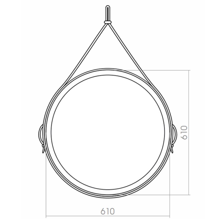 Зеркало D610 c подсветкой и диммером, бесконтактный сенсор, коричн кожа, Azario Капитан - LED-00002332